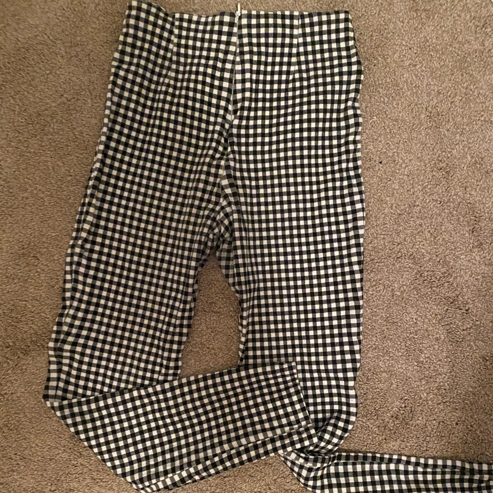 High rise gingham linen pants
